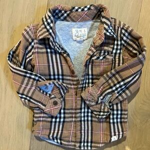 Me & Henry Brown Plaid Button-Down Shirt for Kids